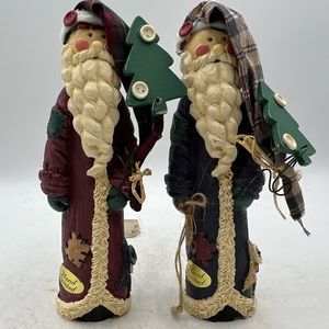 Vintage Santa Christmas Ornaments by PAPEL  Santas in Different Colored Coats